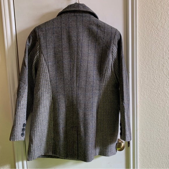 NWT 7 for all mankind woman double blazer, wool blended houndstooth blazer sz M - Picture 7 of 9